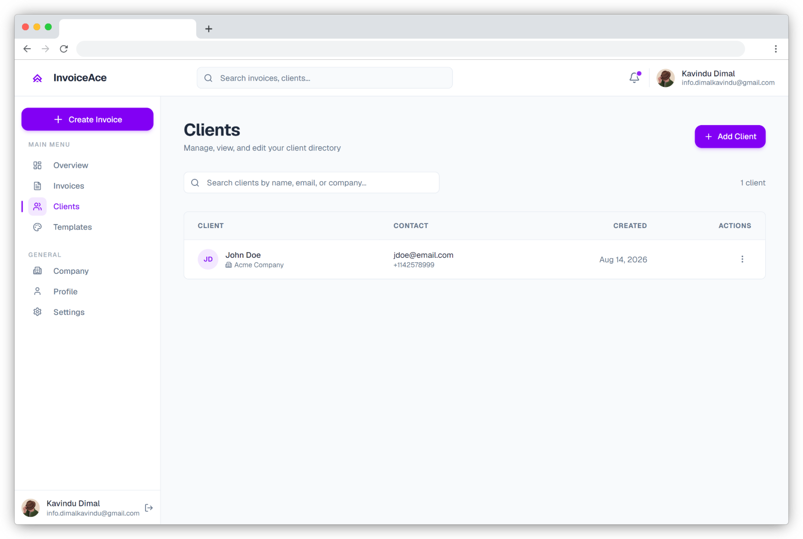 InvoiceAce screenshot, image 1
