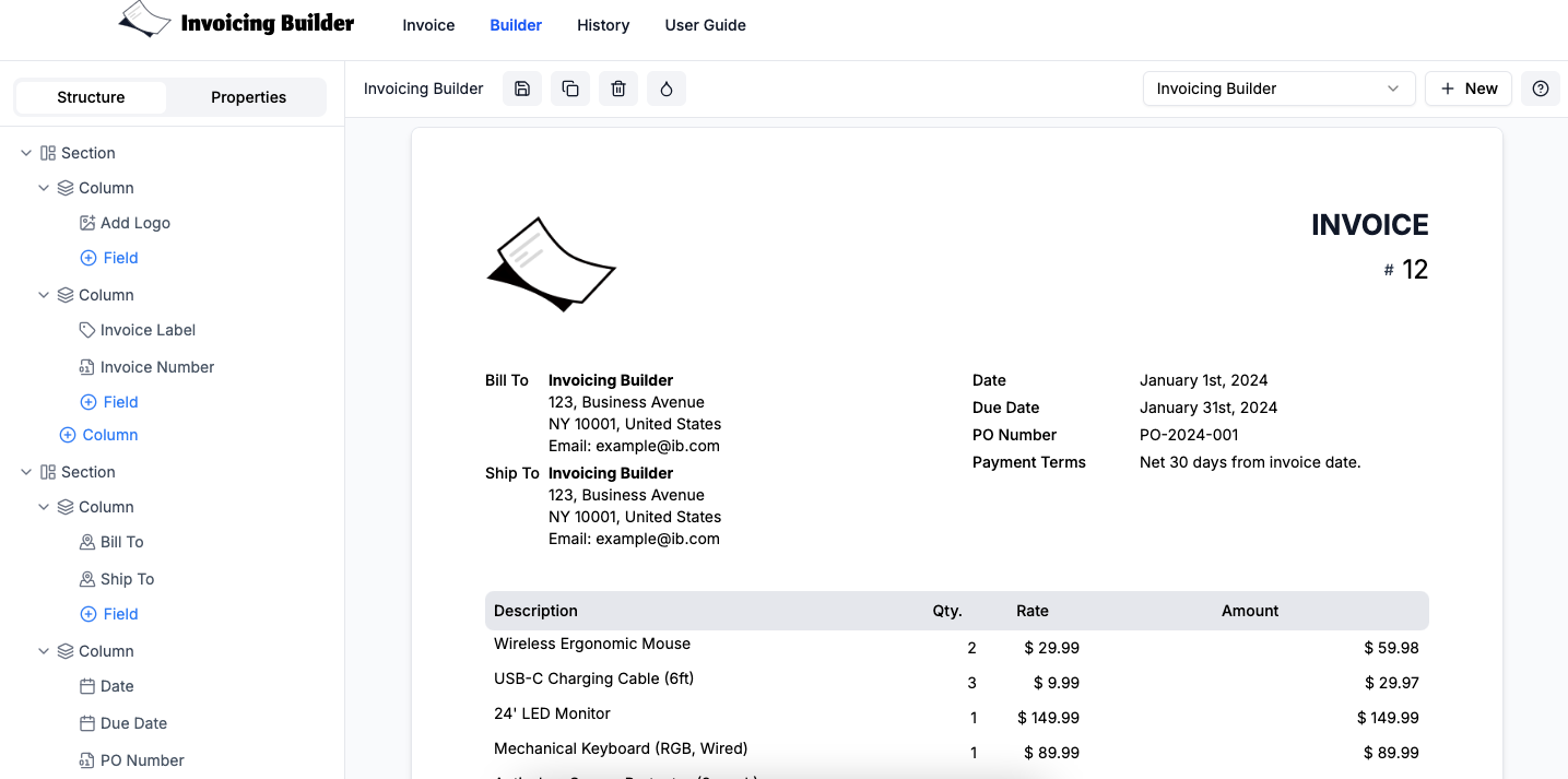 Invoicing Builder screenshot, image 1