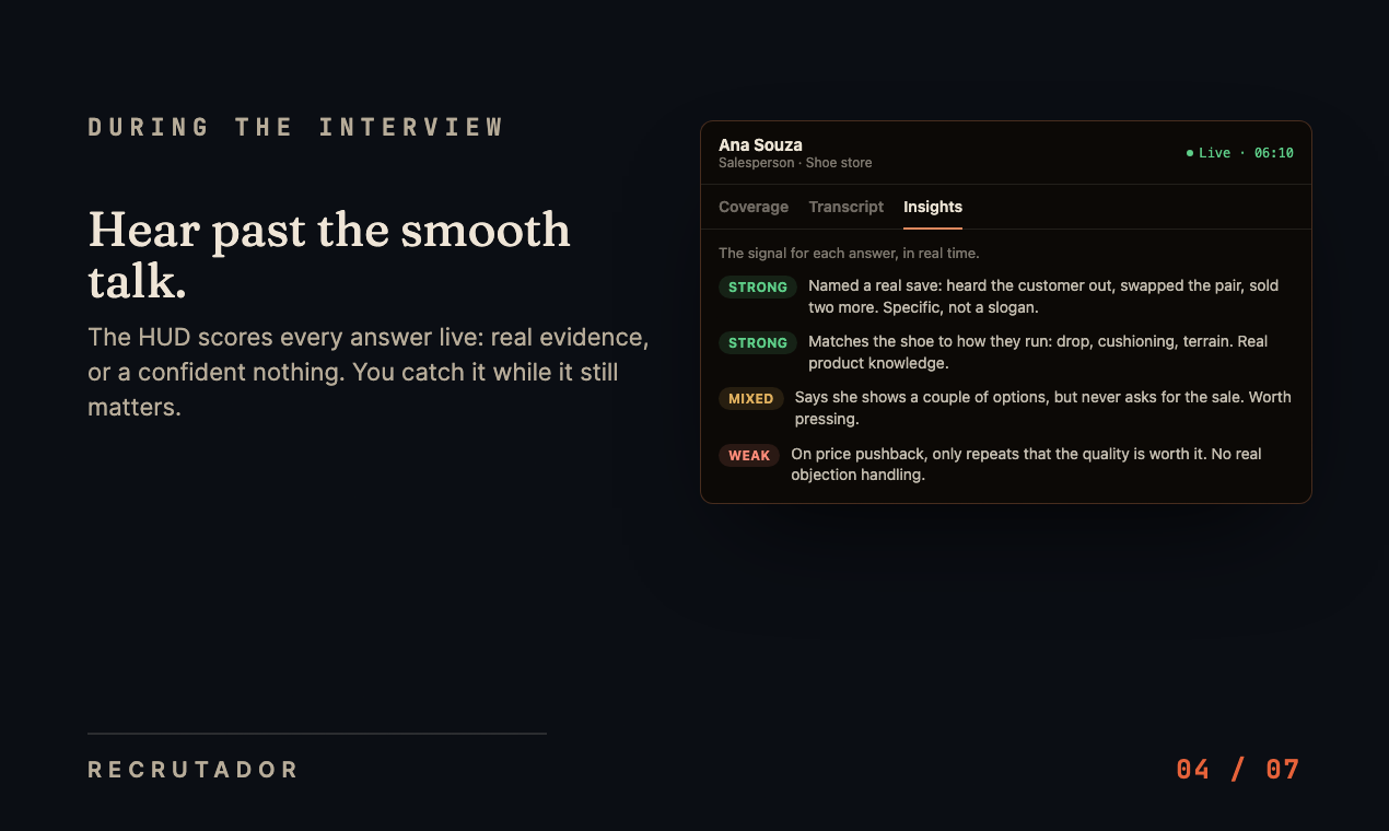 Recrutador screenshot