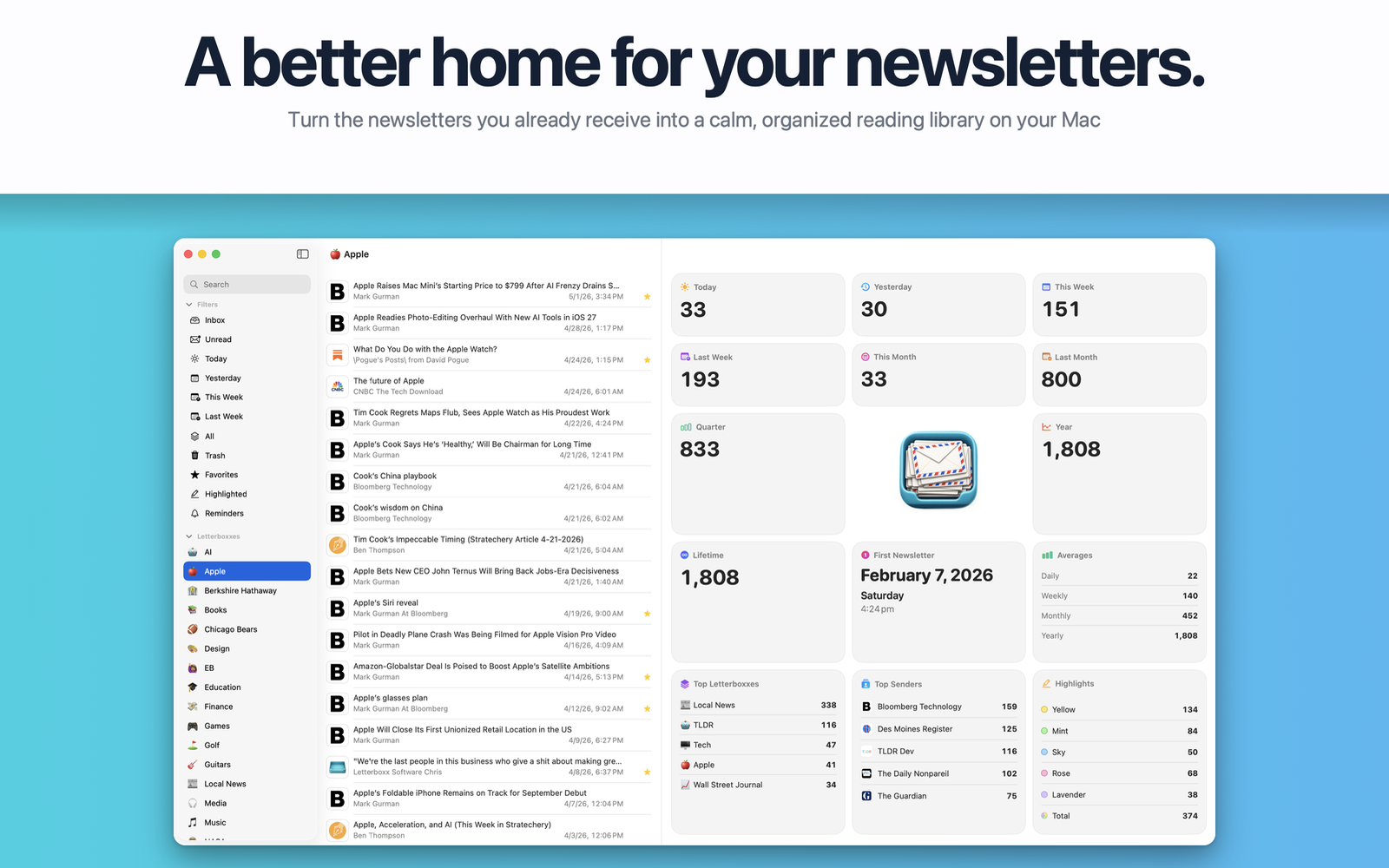 Letterboxx: Newsletter Reader screenshot