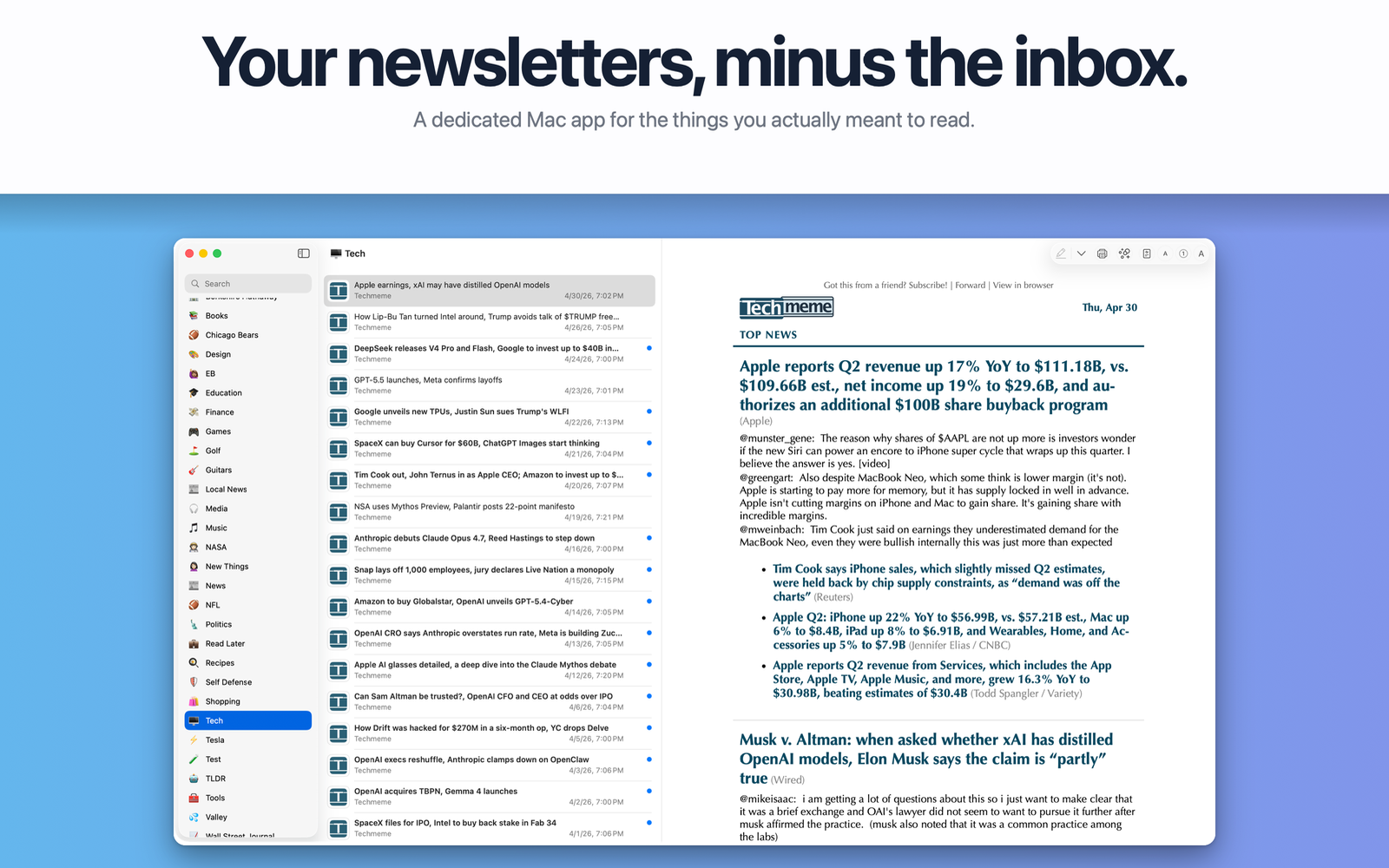Letterboxx: Newsletter Reader screenshot