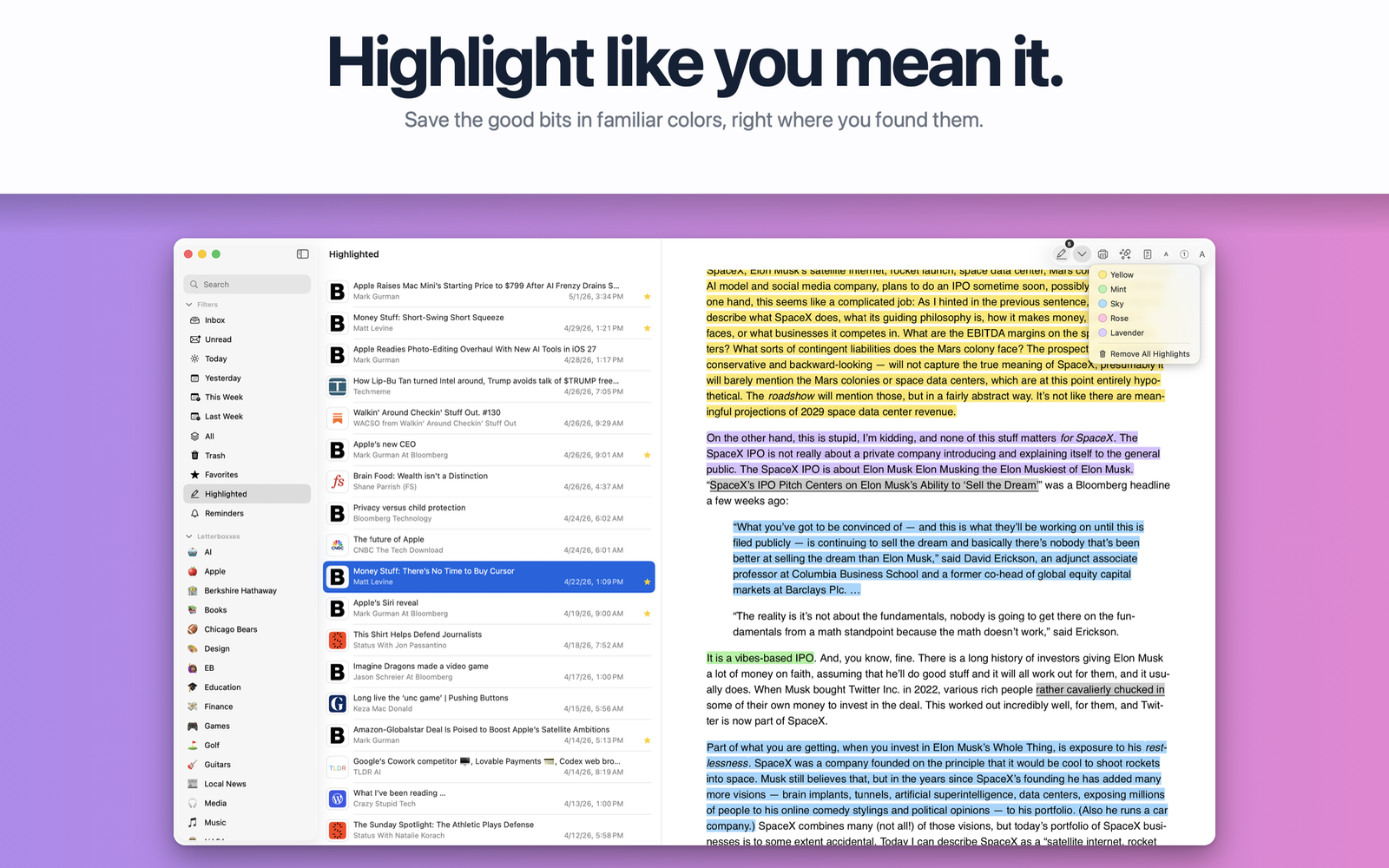 Letterboxx: Newsletter Reader screenshot