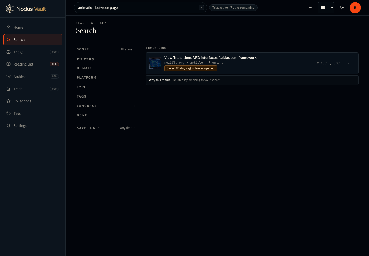 Nodus Vault screenshot