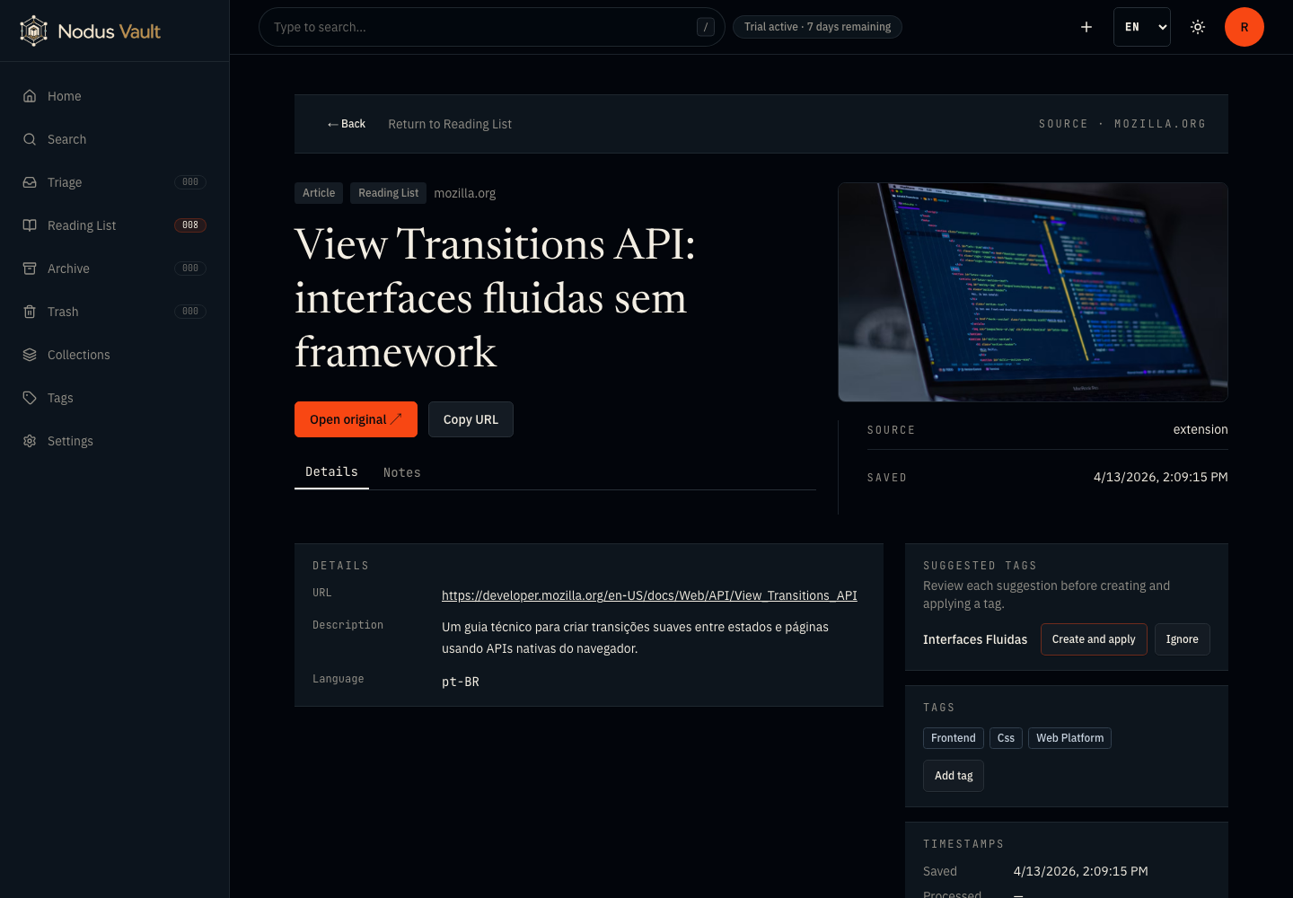 Nodus Vault screenshot