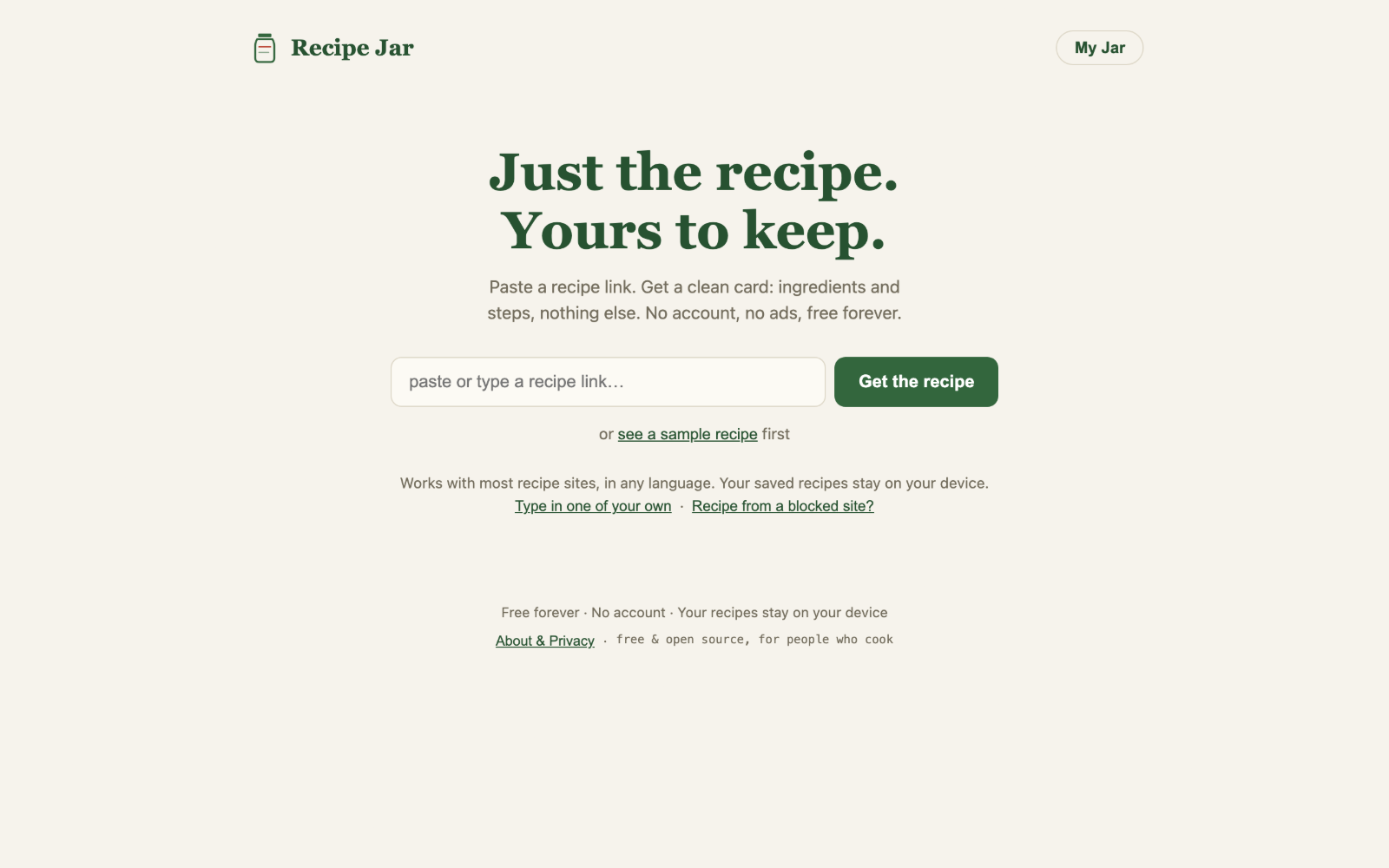 Recipe Jar screenshot