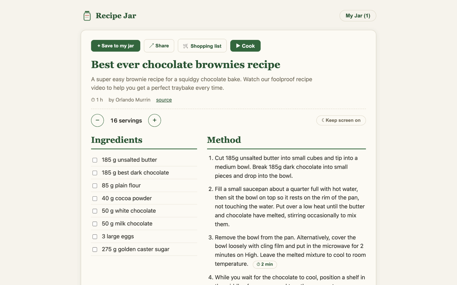 Recipe Jar screenshot