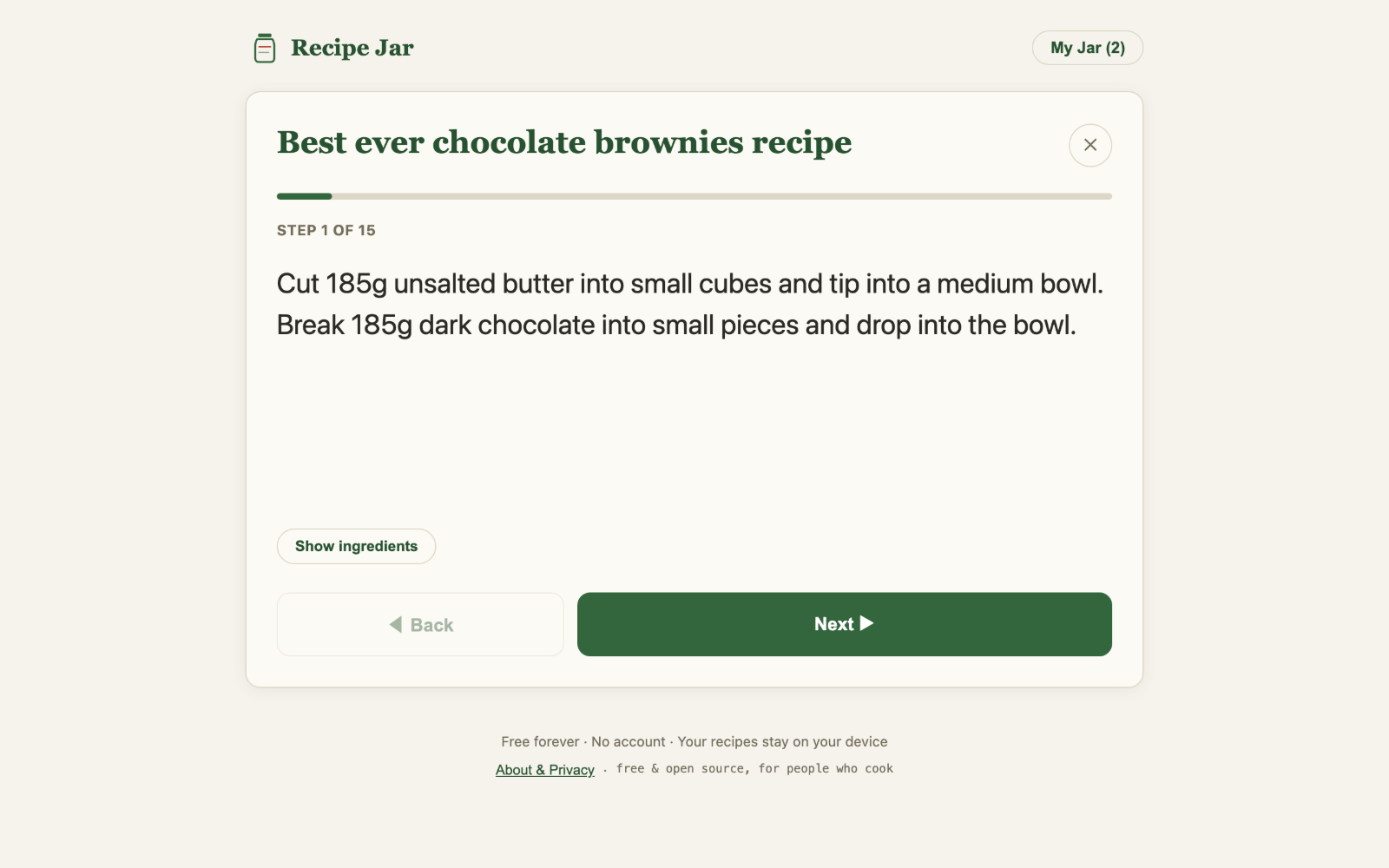 Recipe Jar screenshot