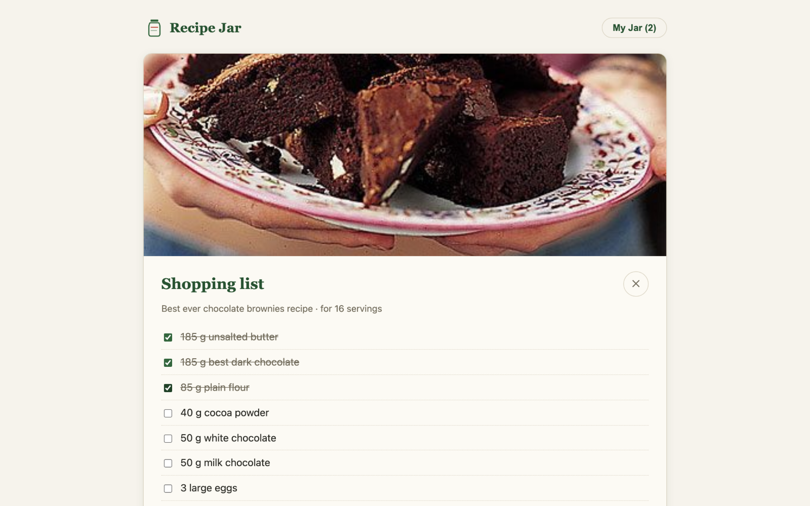 Recipe Jar screenshot